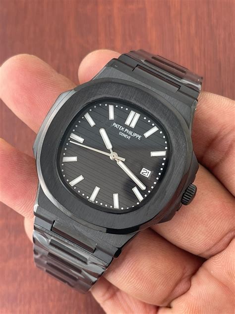 all black patek philippe nautilus|patek philippe nautilus original price.